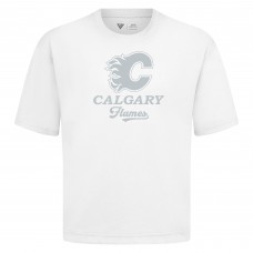 Calgary Flames Levelwear White Shadow Surge Luxe Signature Knit T-Shirt