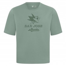 San Jose Sharks Levelwear Green Shadow Surge Luxe Signature Knit T-Shirt San Jose Sharks Levelwear Green Shadow Surge Luxe Signature Knit T-Shirt