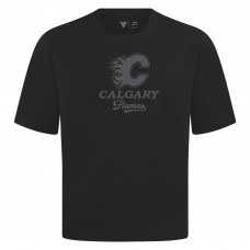 Calgary Flames Levelwear Black Shadow Surge Luxe Signature Knit T-Shirt