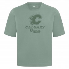 Calgary Flames Levelwear Green Shadow Surge Luxe Signature Knit T-Shirt