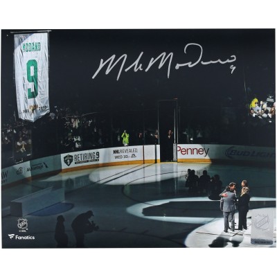 Mike Modano Dallas Stars Autographed Fanatics Authentic 8 x 10 Jersey Retirement Night Photograph