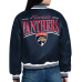 Женская рубашка Florida Panthers Starter Navy Arch Stripe Satin Varsity Jacket