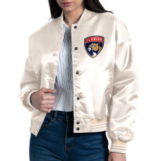 Женская рубашка Florida Panthers Starter Cream Arch Stripe Satin Varsity Jacket