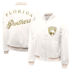 Женская рубашка Florida Panthers Starter Cream Fashion Script Satin Varsity Jacket