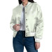 Женская джерси New Devils Starter Green Fashion Script Satin Full-Snap Varsity Jacket