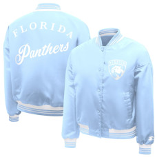 Женская рубашка Florida Panthers Starter Blue Fashion Script Satin Varsity Jacket