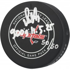 Alexander Ovechkin Washington Capitals Autographed Fanatics Authentic Official Game Puck with 900G 11-5-25 Inscription - Limited Edition #50/50