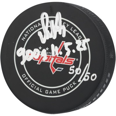 Alexander Ovechkin Washington Capitals Autographed Fanatics Authentic Official Game Puck with 900G 11-5-25 Inscription - Limited Edition #50/50