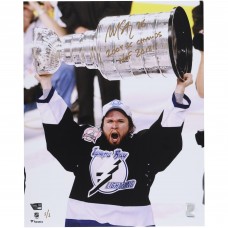 Martin St. Louis Tampa Bay Lightning Autographed Fanatics Authentic 16 x 20 Raising Cup Photograph with Multiple Inscriptions - Limited Edition #1/1 - Signed in Gold