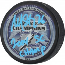 Martin St. Louis Tampa Bay Lightning Autographed Fanatics Authentic 2004 Stanley Cup Champions Hockey Puck with 2004 SC Champs Inscription