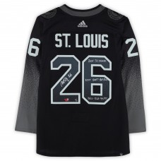 Martin St. Louis Tampa Bay Lightning Autographed Fanatics Authentic Black Alternate adidas Jersey with Multiple Inscriptions - Limited Edition #5/5