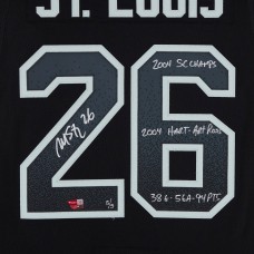 Martin St. Louis Tampa Bay Lightning Autographed Fanatics Authentic Black Alternate adidas Jersey with Multiple Inscriptions - Limited Edition #5/5