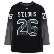 Martin St. Louis Tampa Bay Lightning Autographed Fanatics Authentic Black Alternate adidas Jersey with Multiple Inscriptions - Limited Edition of 5