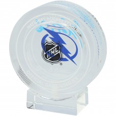 Martin St. Louis Tampa Bay Lightning Autographed Fanatics Authentic Crystal Puck - Filled with Ice from the 2024-25 Season
