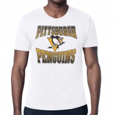 Pittsburgh Penguins Starter White Comic Style Team Graphic T-Shirt