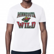 Minnesota Wild Starter White Comic Style Team Graphic T-Shirt