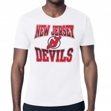New Jersey Devils Starter White Comic Style Team Graphic T-Shirt