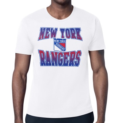 New York Rangers Starter White Comic Style Team Graphic T-Shirt