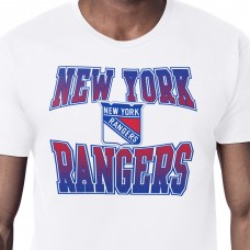 New York Rangers Starter White Comic Style Team Graphic T-Shirt New York Rangers Starter White Comic Style Team Graphic T-Shirt
