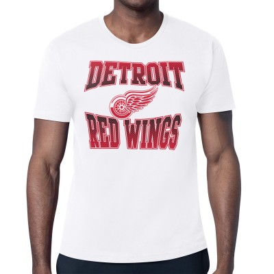 Detroit Red Wings Starter White Comic Style Team Graphic T-Shirt