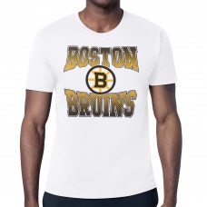 Boston Bruins Starter White Comic Style Team Graphic T-Shirt