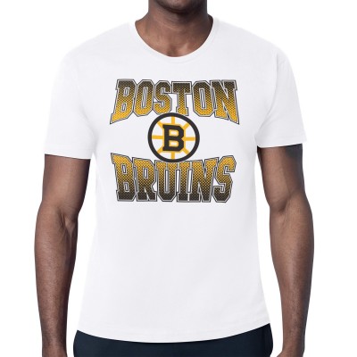 Boston Bruins Starter White Comic Style Team Graphic T-Shirt