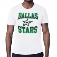 Dallas Stars Starter White Comic Style Team Graphic T-Shirt
