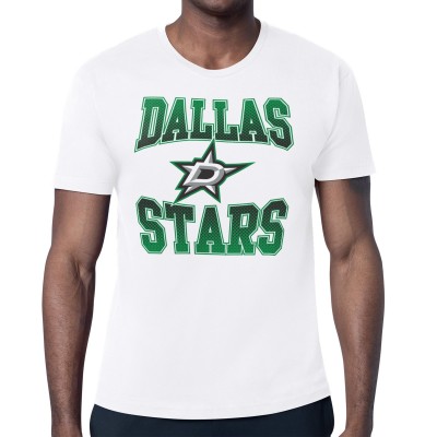 Dallas Stars Starter White Comic Style Team Graphic T-Shirt