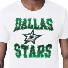 Dallas Stars Starter White Comic Style Team Graphic T-Shirt