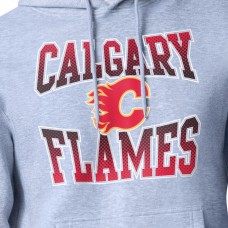 Calgary Flames Starter Gray Comic Style Team Graphic Hoodie