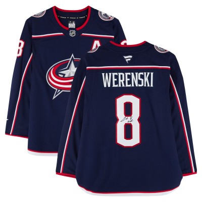 Zach Werenski Columbus Blue Jackets Autographed Fanatics Authentic Navy Fanatics Premium Jersey