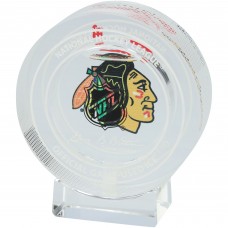 Oliver Moore Chicago Blackhawks Autographed Fanatics Authentic Crystal Puck - Filled with Ice from the 2023-24 Season