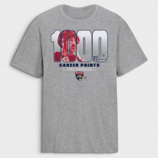 Футболка Florida Panthers Brad Marchand Gray 1,000 Career Points Legacy