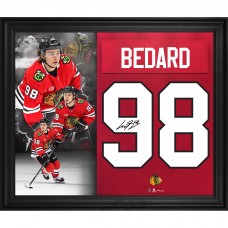 Connor Bedard Chicago Blackhawks Autographed Fanatics Authentic Framed 20 x 24 Red Jersey Number Collage