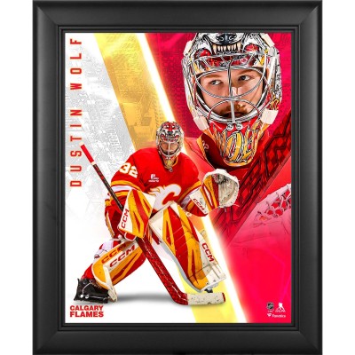 Dustin Wolf Calgary Flames Fanatics Authentic Framed 13 x 16 Radiance Collage