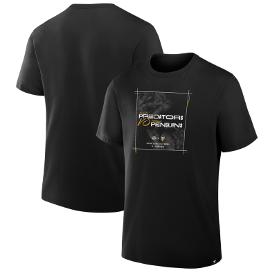 Nashville Predators vs. Pittsburgh Penguins Black 2025 NHL Global Series Matchup Legacy T-Shirt