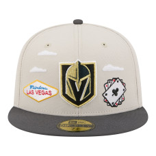 Бейсболка Vegas Golden Knights New Era Tan/Black Localized City Icon 59FIFTY