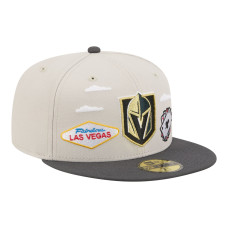 Бейсболка Vegas Golden Knights New Era Tan/Black Localized City Icon 59FIFTY