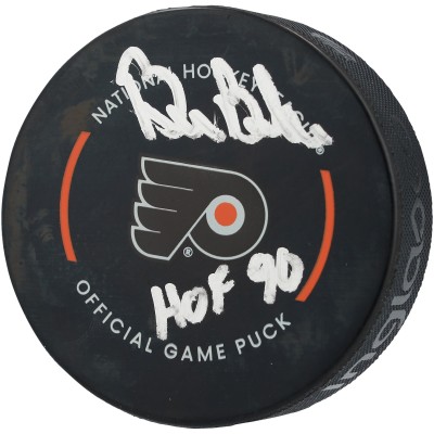 Bill Barber Philadelphia Flyers Autographed Fanatics Authentic Official Game Puck with HOF 90 Inscription
