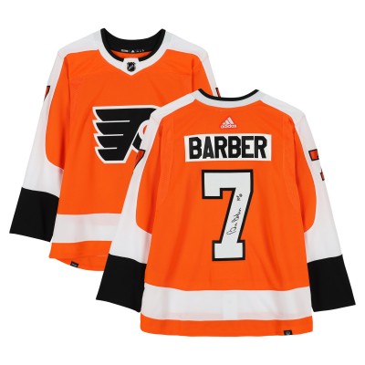 Bill Barber Philadelphia Flyers Autographed Fanatics Authentic Orange adidas Jersey with HOF 90 Inscription