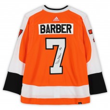 Bill Barber Philadelphia Flyers Autographed Fanatics Authentic Orange adidas Jersey with HOF 90 Inscription