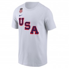 US Hockey Auston Matthews Nike White 2026 Name & Number T-Shirt