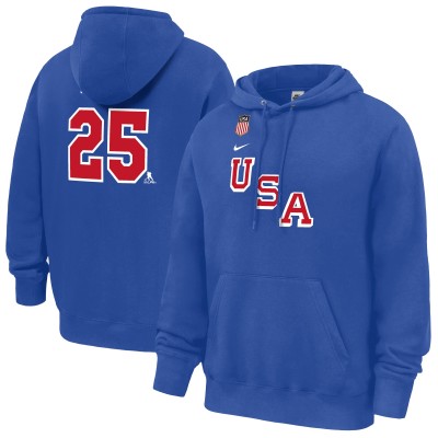 US Hockey Charlie McAvoy Nike Royal 2026 Name & Number Hoodie