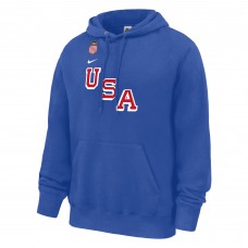 US Hockey Quinn Hughes Nike Royal 2026 Name & Number Hoodie