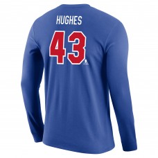 US Hockey Quinn Hughes Nike Royal 2026 Name & Number Long Sleeve T-Shirt