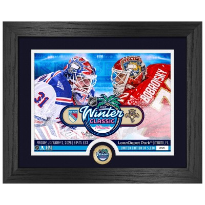 Florida Panthers vs. New York Rangers Highland Mint 2026 NHL Winter Classic 13 x 16 Bronze Coin Photo Mint