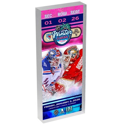 Florida Panthers vs. New York Rangers Highland Mint 2026 NHL Winter Classic 3D Acrylic Block Art