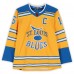 Brett Hull St. Louis Blues Autographed Fanatics Authentic 2022-23 Gold Reverse Retro adidas Jersey with Last to Wear #16 Inscription - Limited Edition #10/10