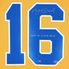 Brett Hull St. Louis Blues Autographed Fanatics Authentic 2022-23 Gold Reverse Retro adidas Jersey with Last to Wear #16 Inscription - Limited Edition #10/10
