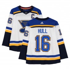 Brett Hull St. Louis Blues Autographed Fanatics Authentic White adidas Jersey